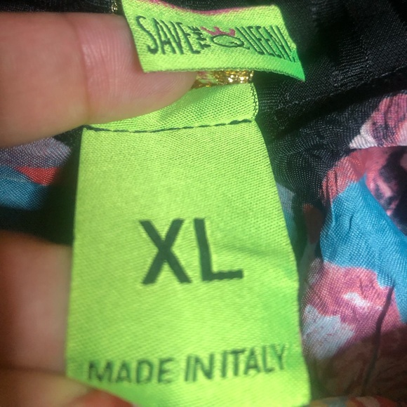 Save The Queen Black Maxi Dress with Silk Abstract Design - Size Large - Picture 6 of 11